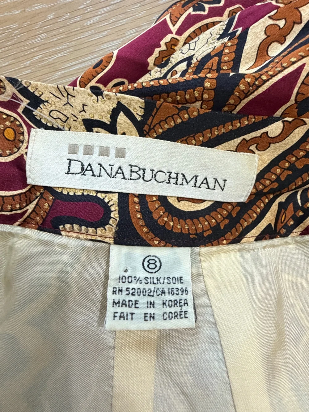 Dana Buchman Burgundy Paisley Pencil Skirt